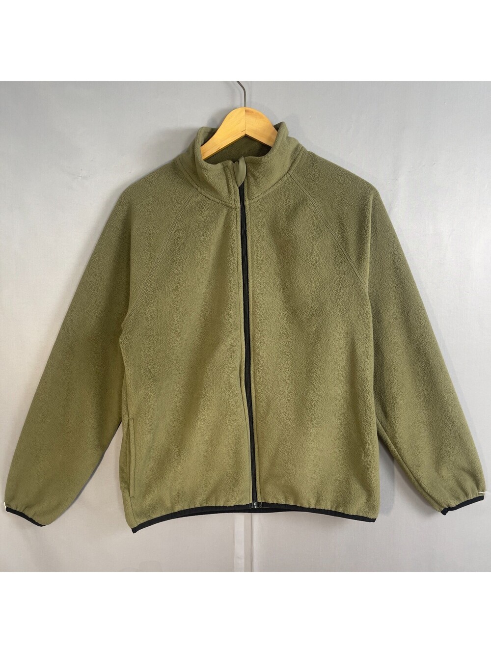 Wonder Nation Unisex Kids Green Full Zip Fleece Jacket Solid 14-16